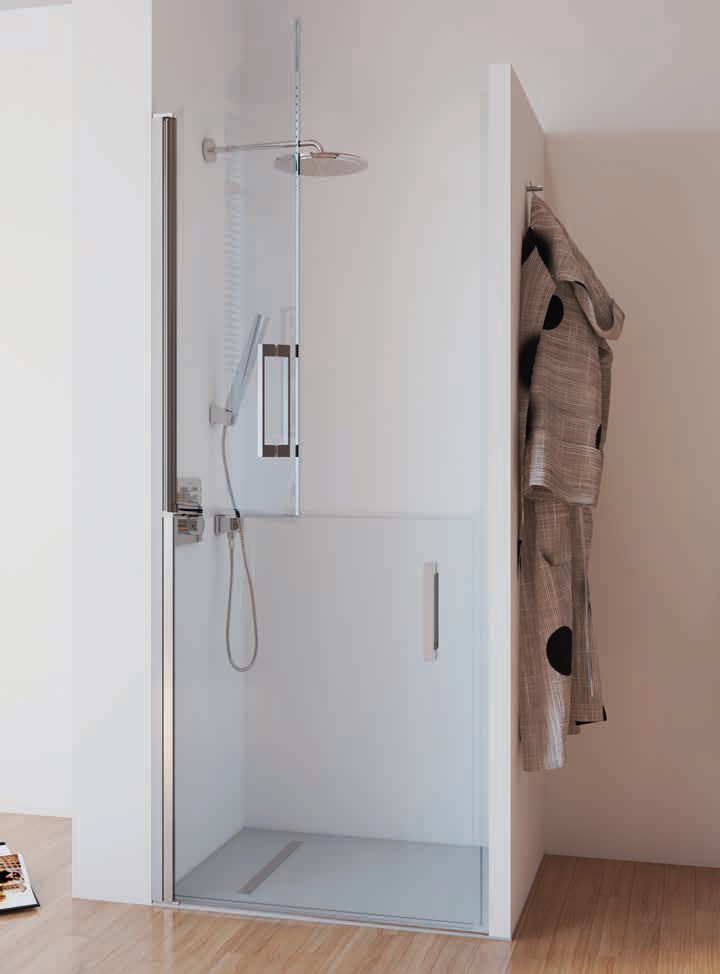Mampara ducha PADEL puerta abatible segmentada
